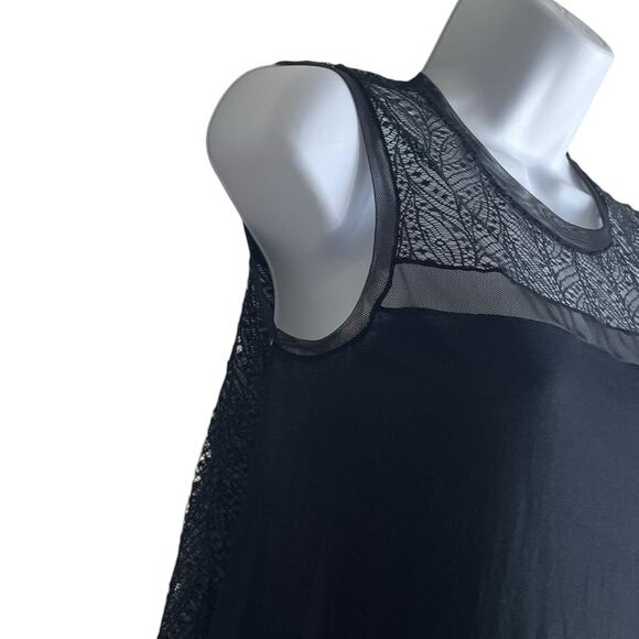 BCBGMaxazria Women Top XXS Black Lace Babydoll Multi Media Y2K Witchy Whimsigoth - Picture 7 of 12